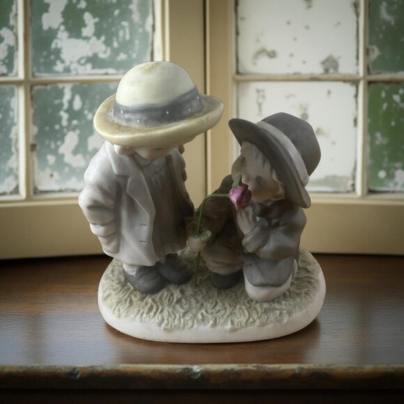 Kim Anderson Figurine - Be My One and Only (1996, Enesco) Boy Girl Rose - Picture 3 of 4